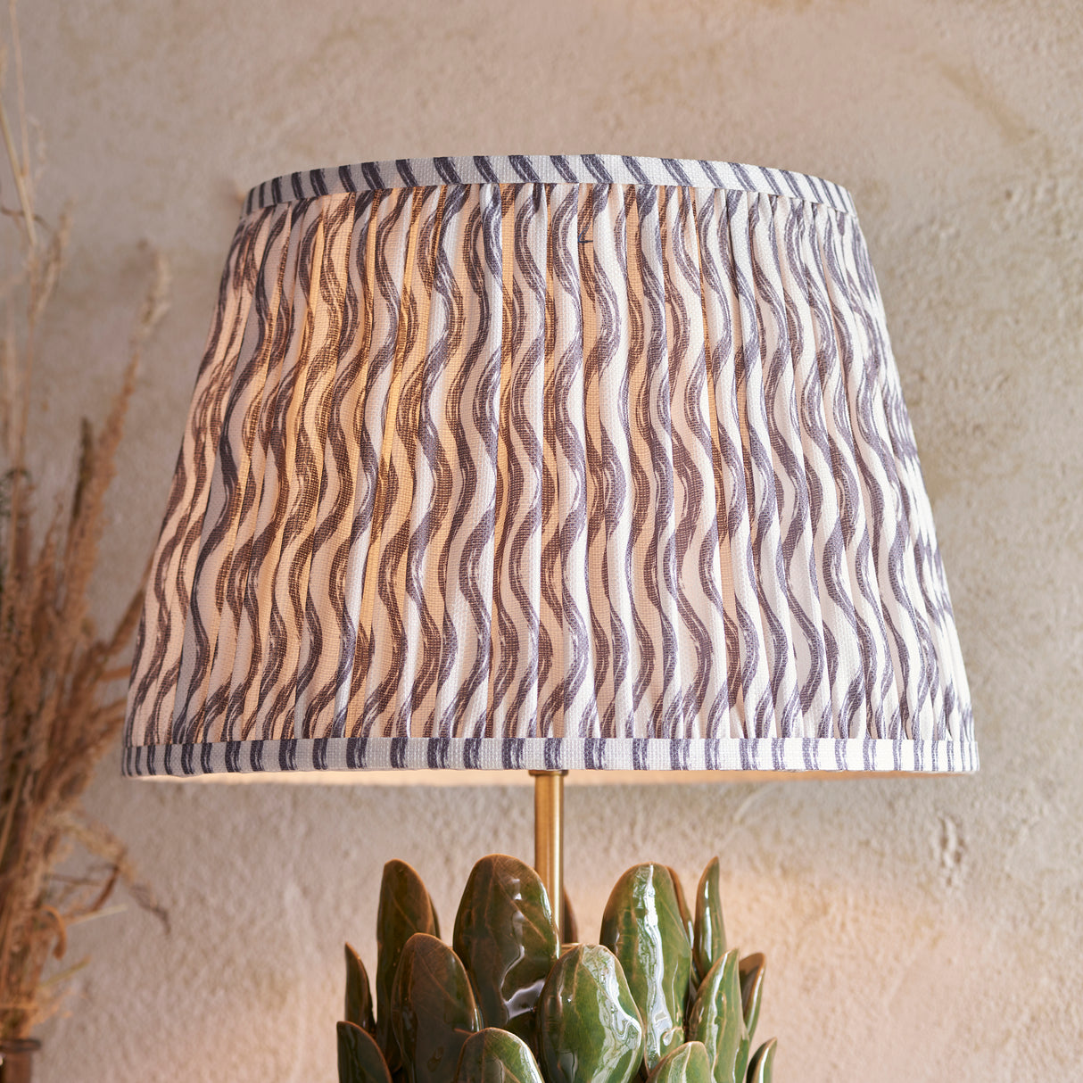 Layered Leaf & Ripple 35cm Pearl grey shade - Comet Lighting