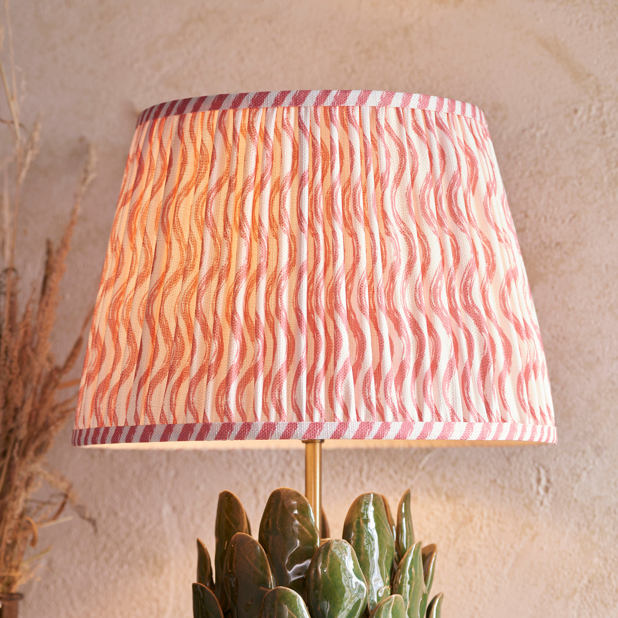 Layered Leaf & Ripple 35cm Coral pink shade - Comet Lighting