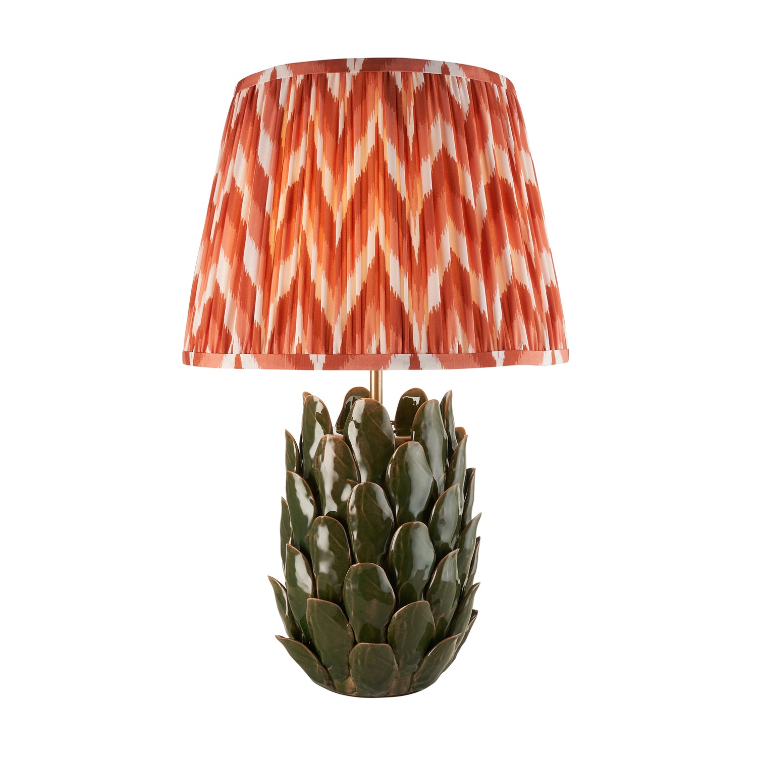 Layered Leaf & Zigzag 35cm Apricot orange shade - Comet Lighting