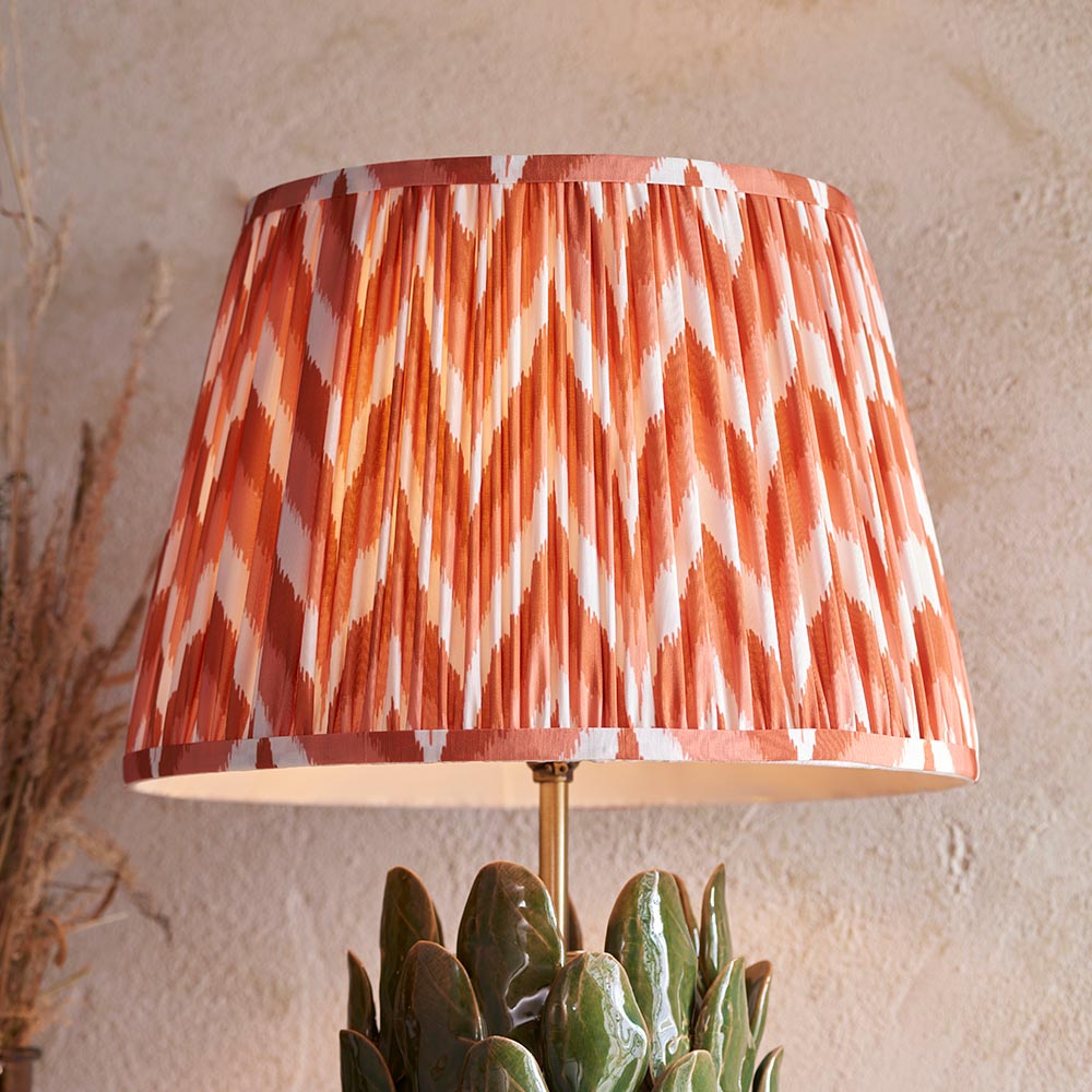 Layered Leaf & Zigzag 35cm Apricot orange shade - Comet Lighting