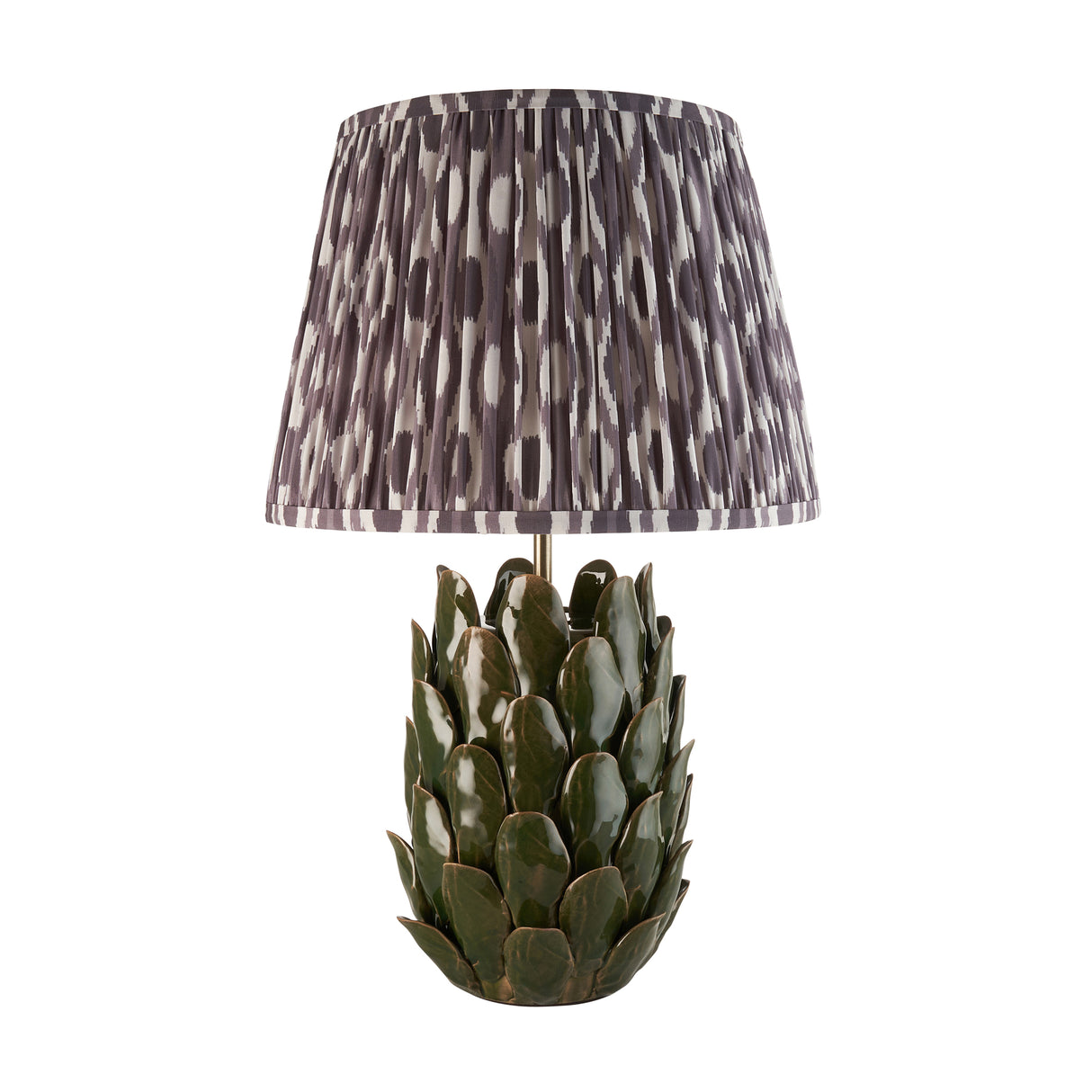Layered Leaf & Ikat 35cm Pearl grey shade - Comet Lighting
