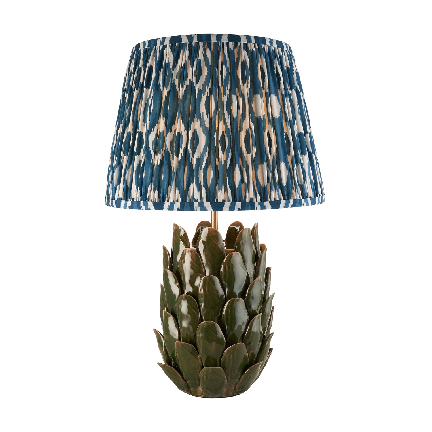 Layered Leaf & Ikat 35cm Marlin blue shade - Comet Lighting