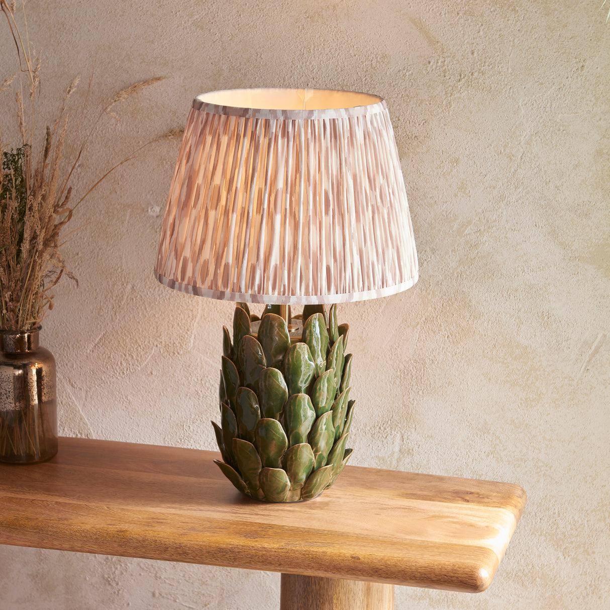 Layered Leaf & Ikat 35cm Neutral shade - Comet Lighting