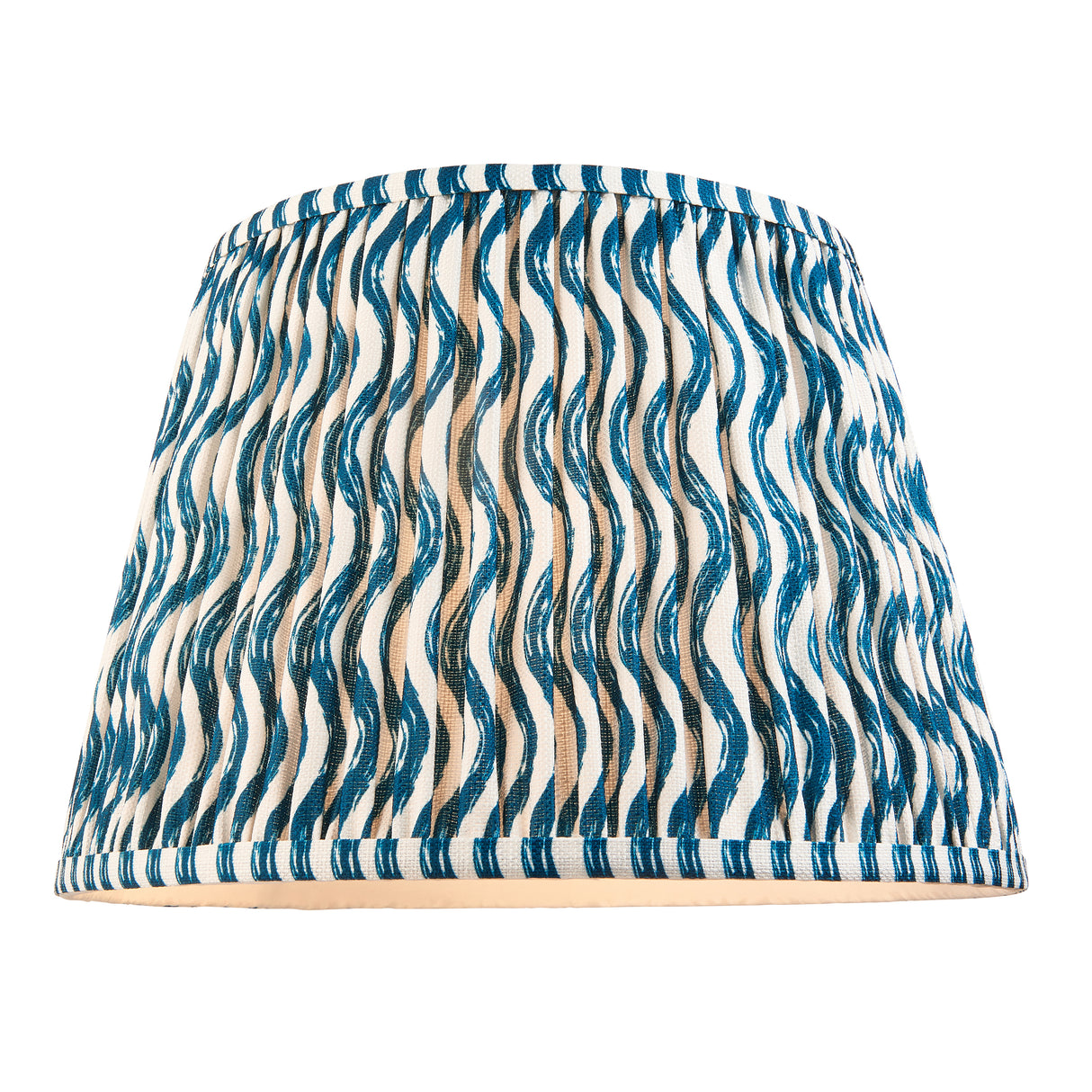 Ceramic Table Light Layered Leaf & Ripple 35cm Marlin blue shade - Comet Lighting