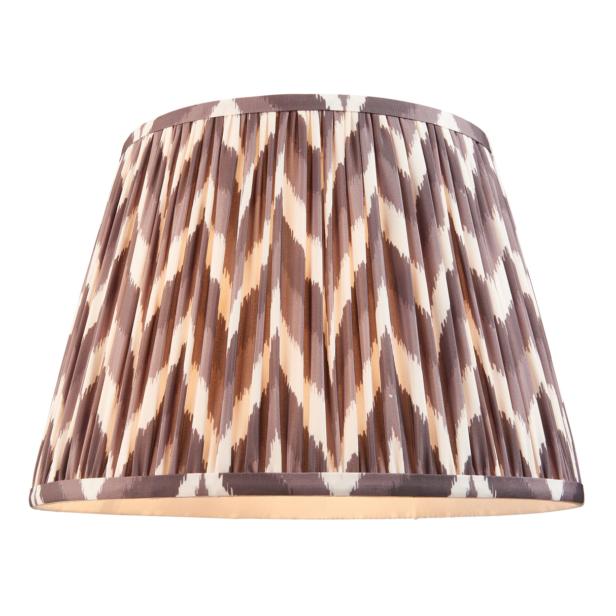 Ceramic Table Light Layered Leaf & Zigzag 35cm Pearl grey shade - Comet Lighting