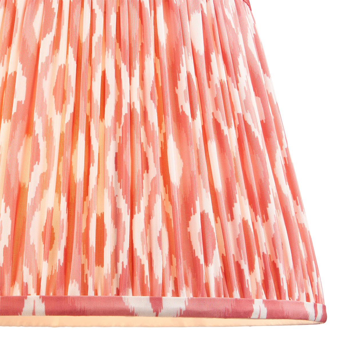 Ceramic Table Light Layered Leaf & Ikat 35cm Coral pink shade - Comet Lighting
