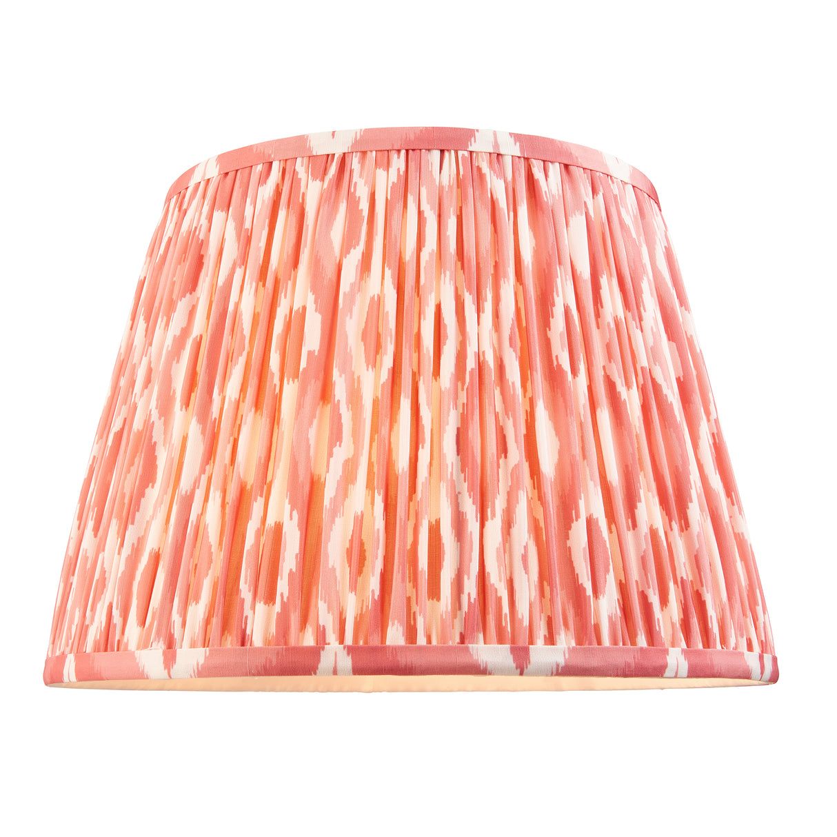 Ceramic Table Light Layered Leaf & Ikat 35cm Coral pink shade - Comet Lighting