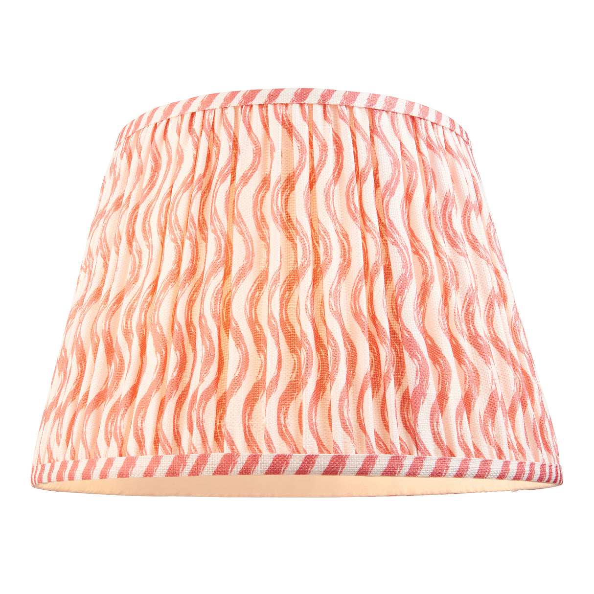 Ceramic Table Light Layered Leaf & Ripple 35cm Coral pink shade - Comet Lighting