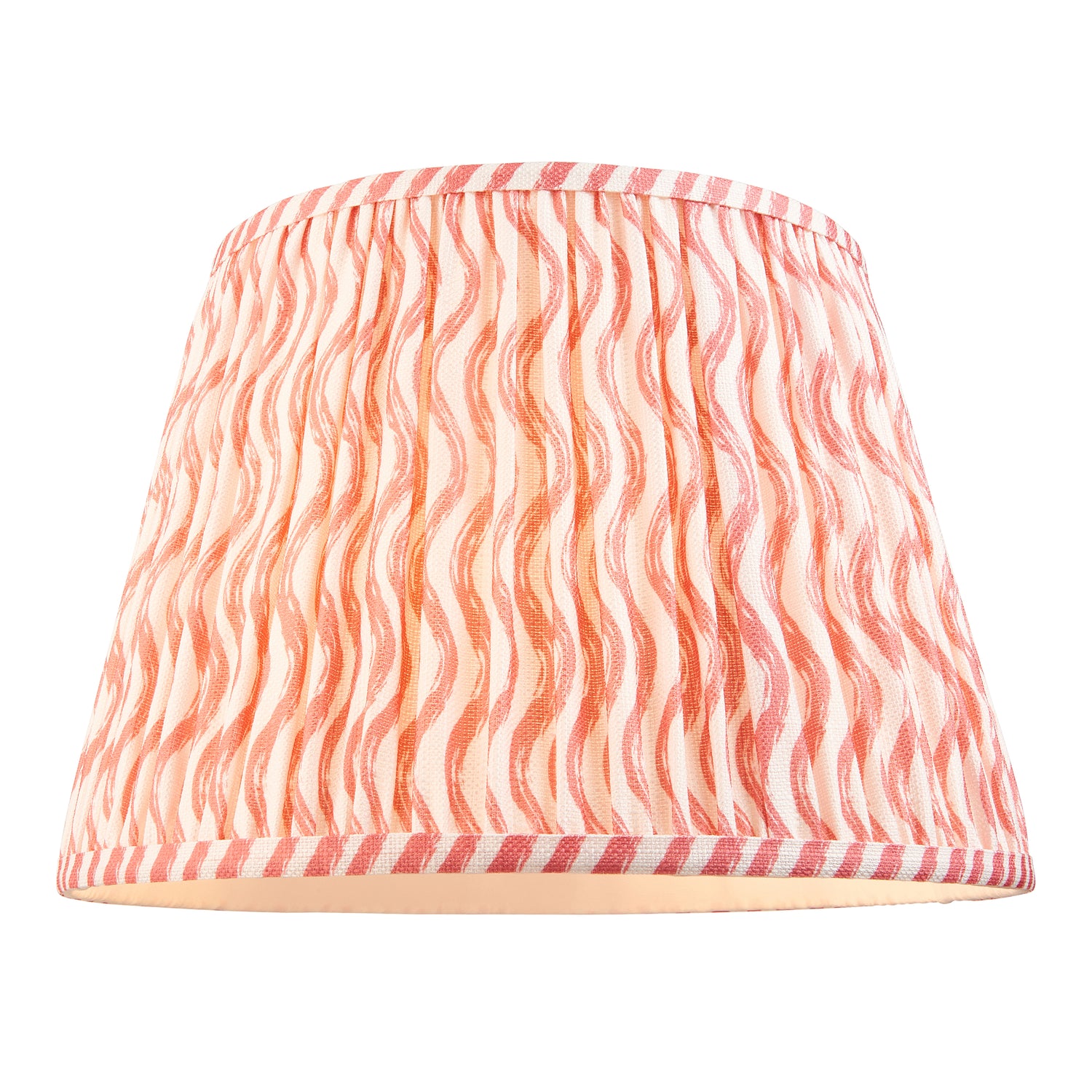 Ceramic Table Light Layered Leaf & Ripple 35cm Coral pink shade - Comet Lighting