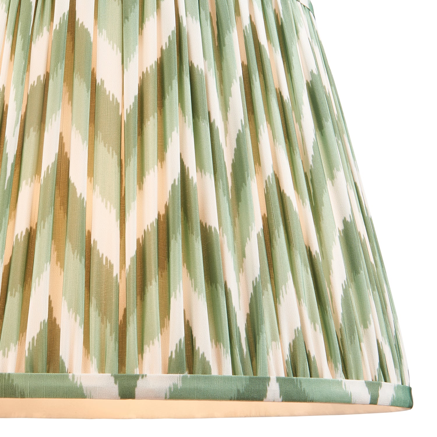 Ceramic Table Light Layered Leaf & Zigzag 35cm Cotswold green shade - Comet Lighting