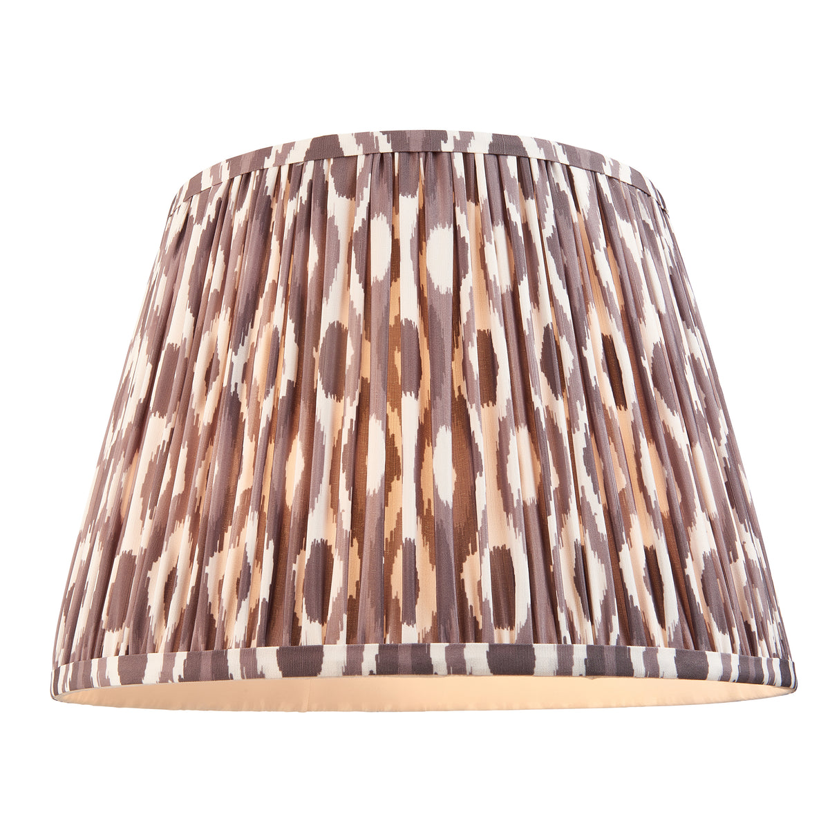 Ceramic Table Light Layered Leaf & Ikat 35cm Pearl grey shade - Comet Lighting
