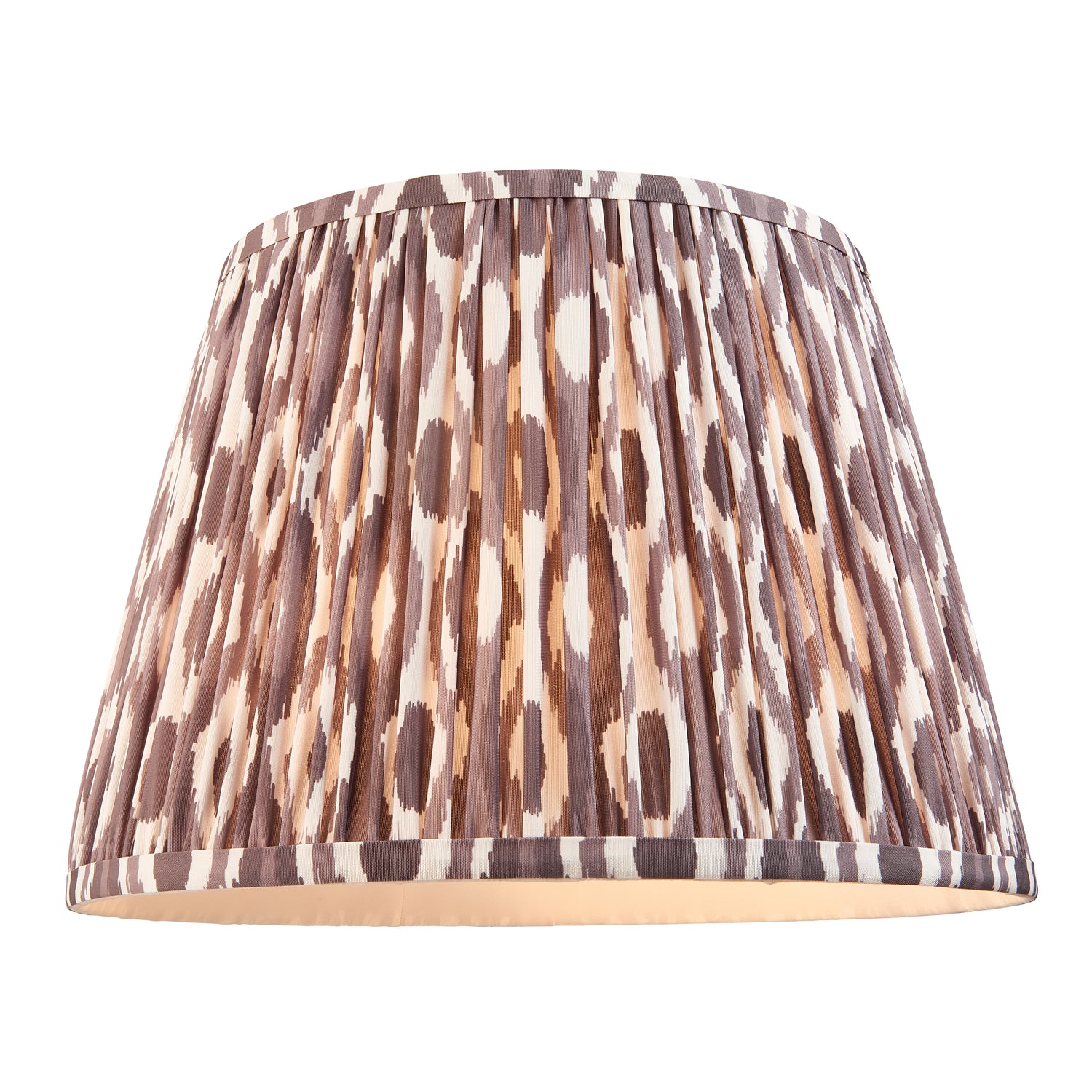 Ceramic Table Light Layered Leaf & Ikat 35cm Pearl grey shade - Comet Lighting