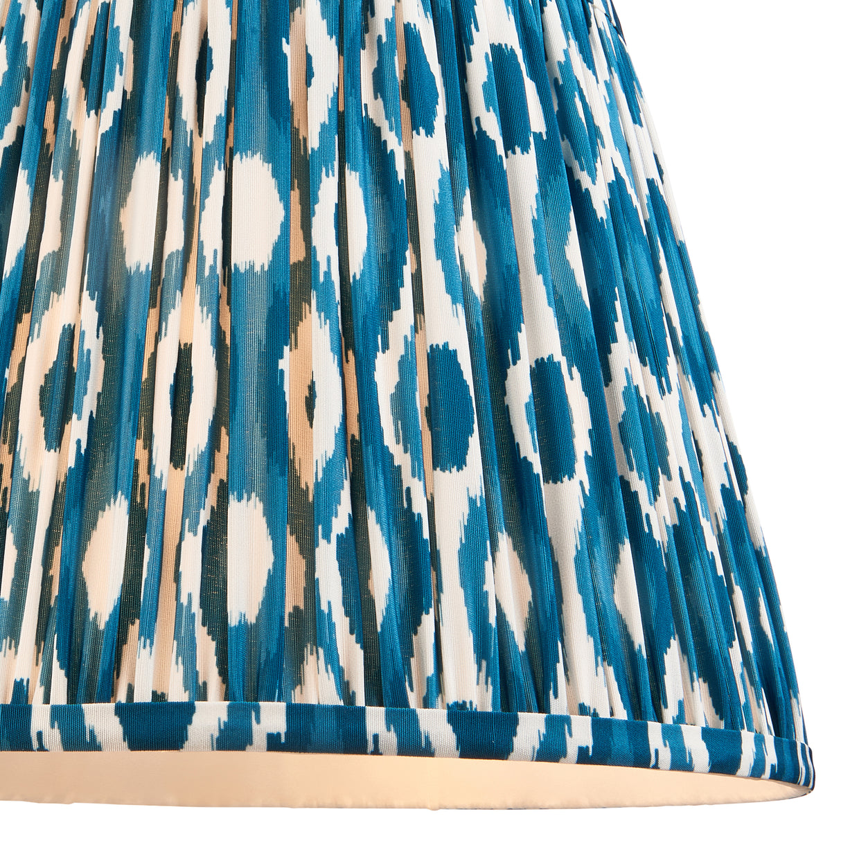 Ceramic Table Light Layered Leaf & Ikat 35cm Marlin blue shade - Comet Lighting