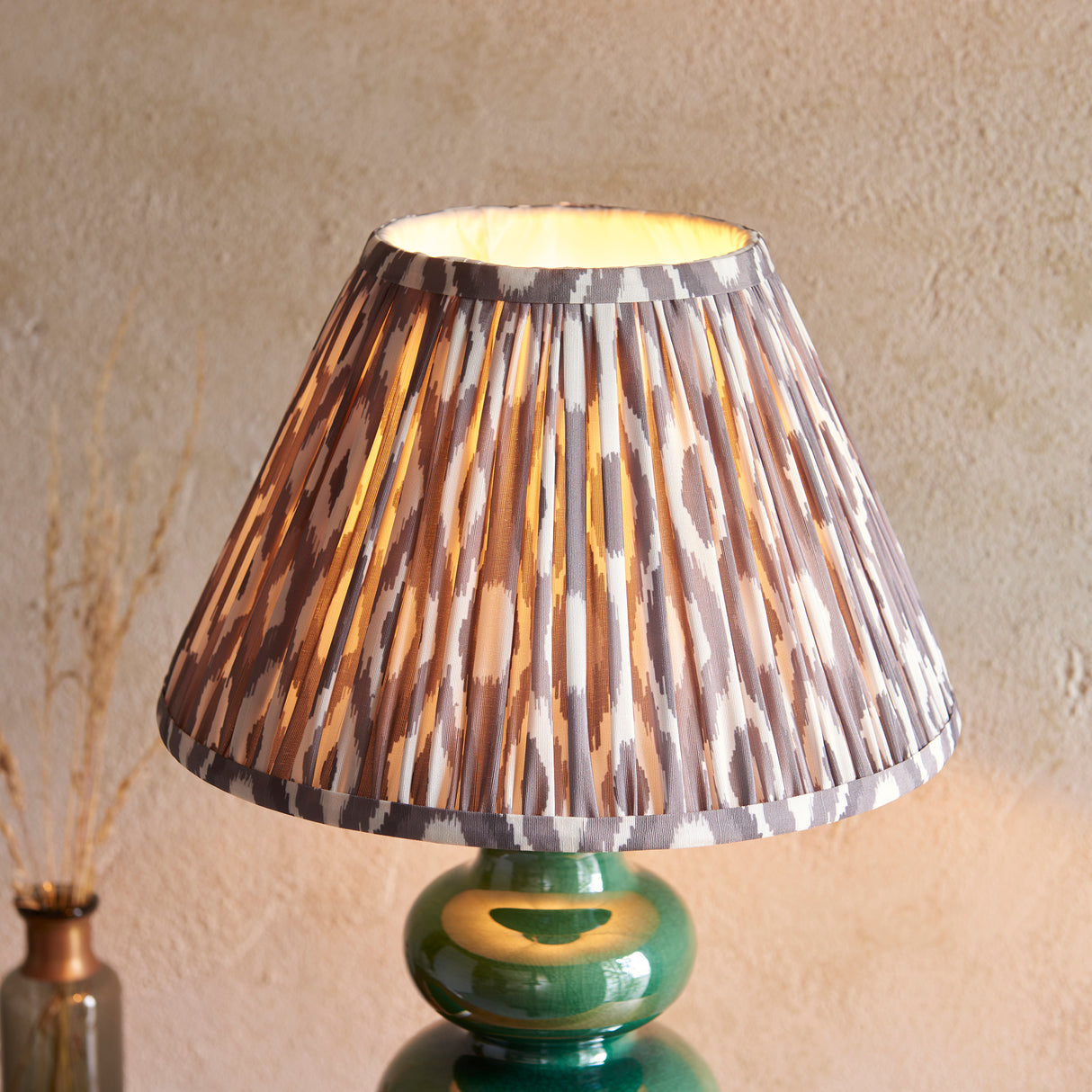 Monroe & Zigzag 30cm Pearl grey shade - Comet Lighting