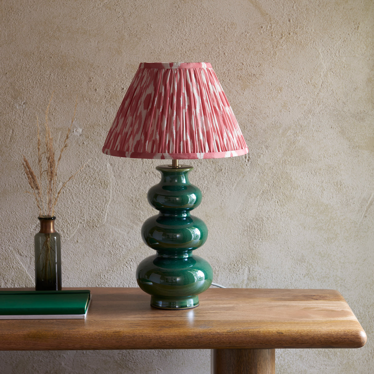 Monroe & Ikat 30cm Coral pink shade - Comet Lighting