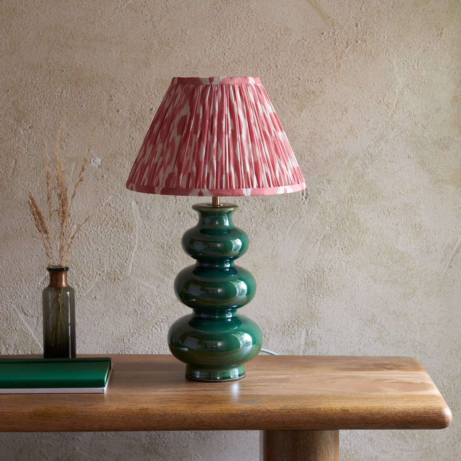 Monroe & Ikat 30cm Coral pink shade - Comet Lighting