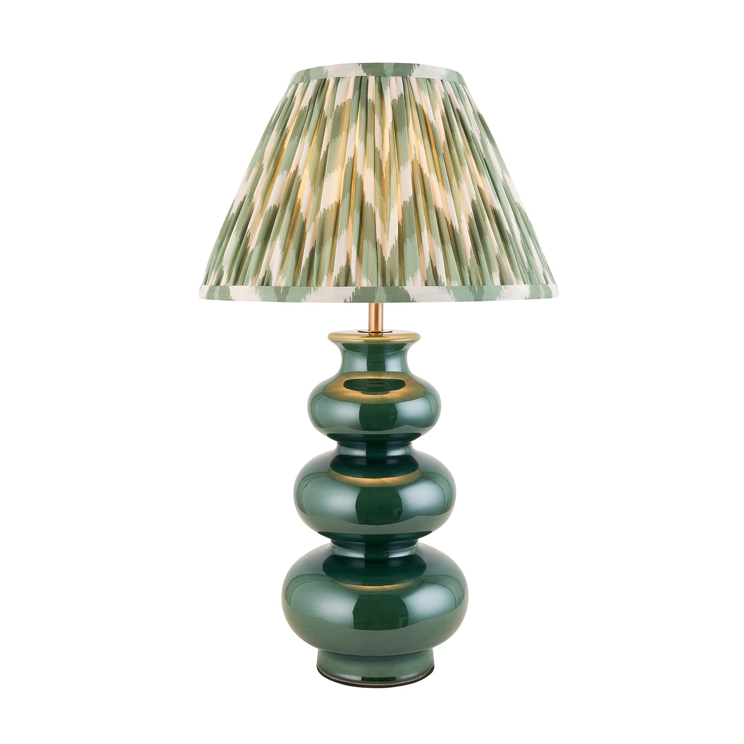 Monroe & Zigzag 30cm Cotswold green shade - Comet Lighting