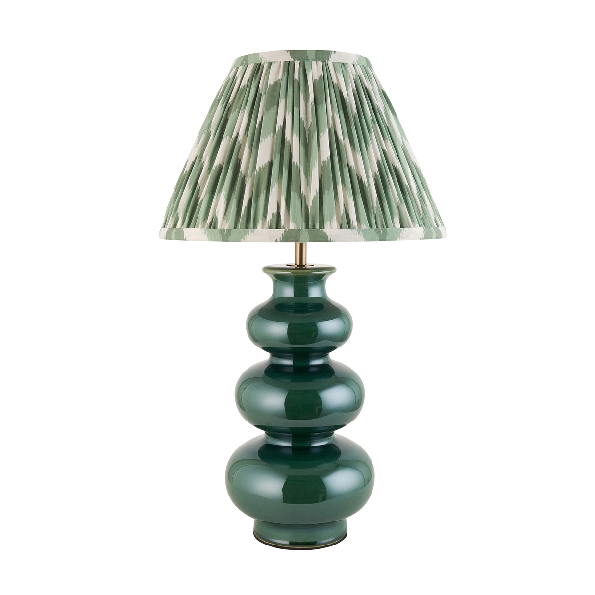 Monroe & Zigzag 30cm Cotswold green shade - Comet Lighting