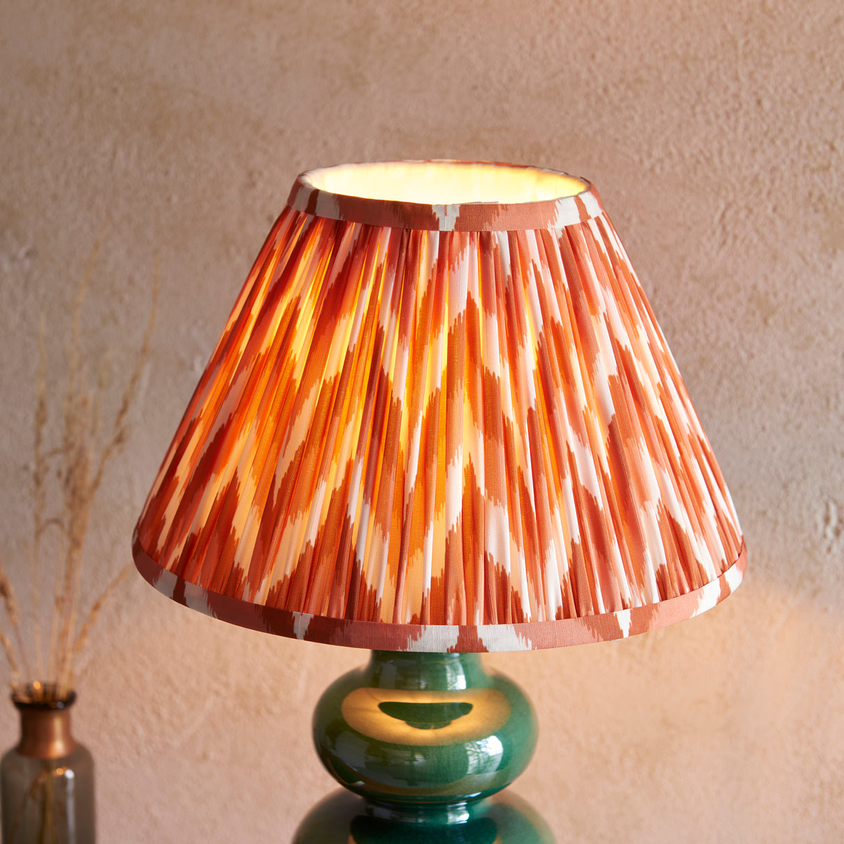 Monroe & Zigzag 30cm Apricot orange shade - Comet Lighting