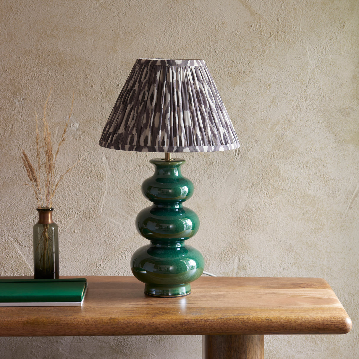 Monroe & Ikat 30cm Pearl grey shade - Comet Lighting