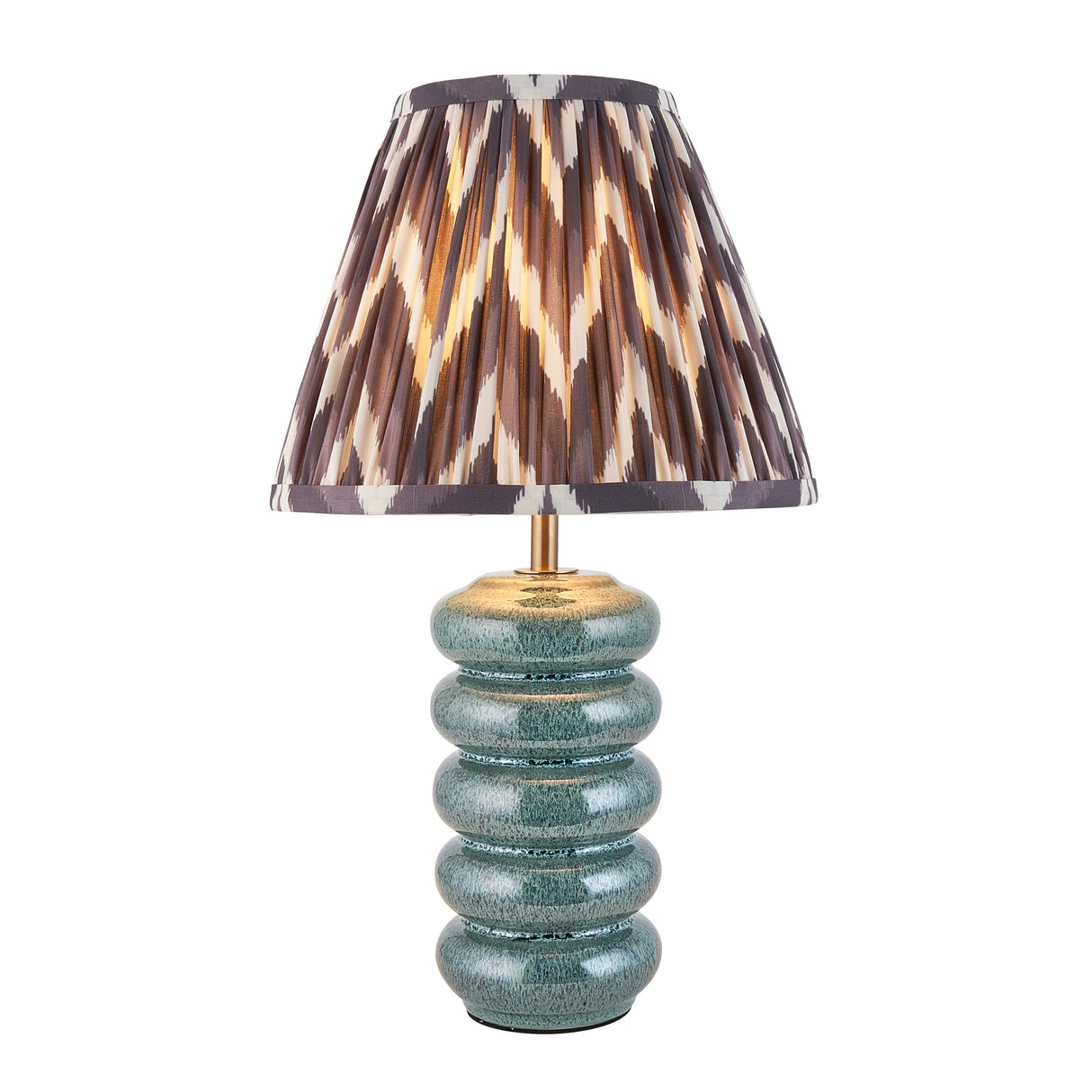 Squash & Zigzag 25cm Pearl grey shade - Comet Lighting