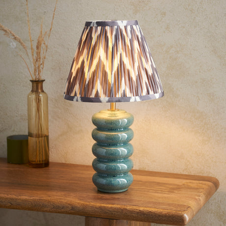 Squash & Zigzag 25cm Pearl grey shade - Comet Lighting