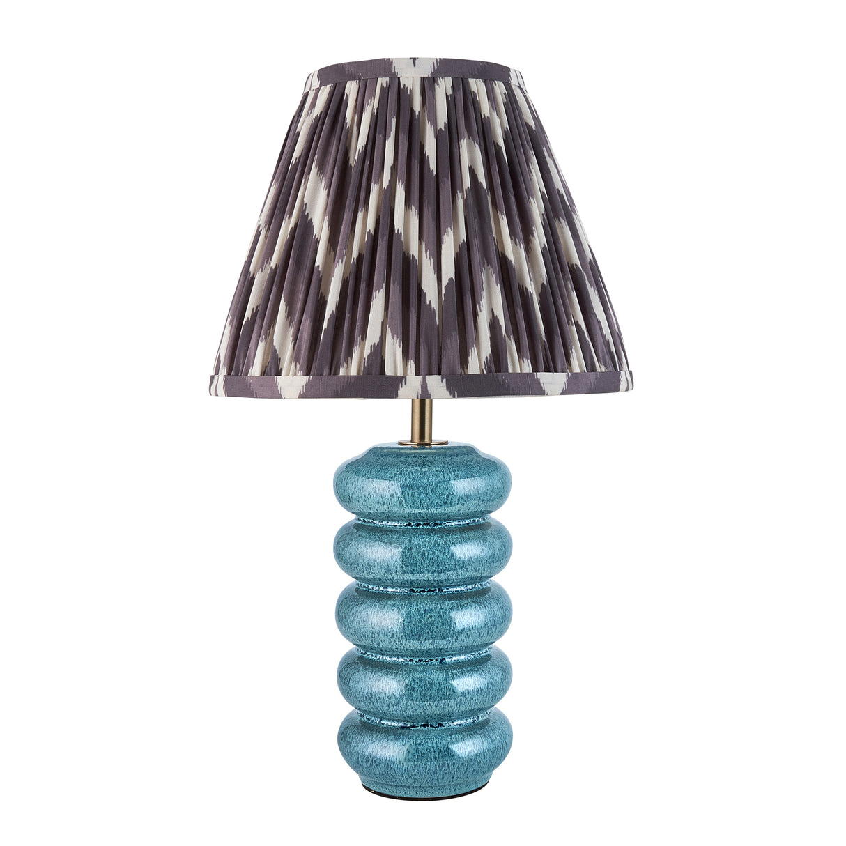 Squash & Zigzag 25cm Pearl grey shade - Comet Lighting