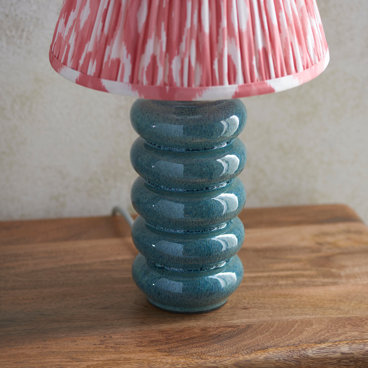 Squash & Ikat 25cm Coral pink shade - Comet Lighting