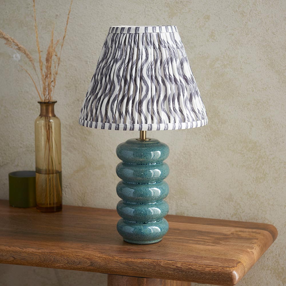 Squash & Ripple 25cm Pearl grey shade - Comet Lighting
