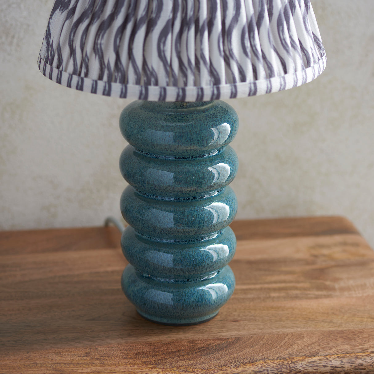 Squash & Ripple 25cm Pearl grey shade - Comet Lighting