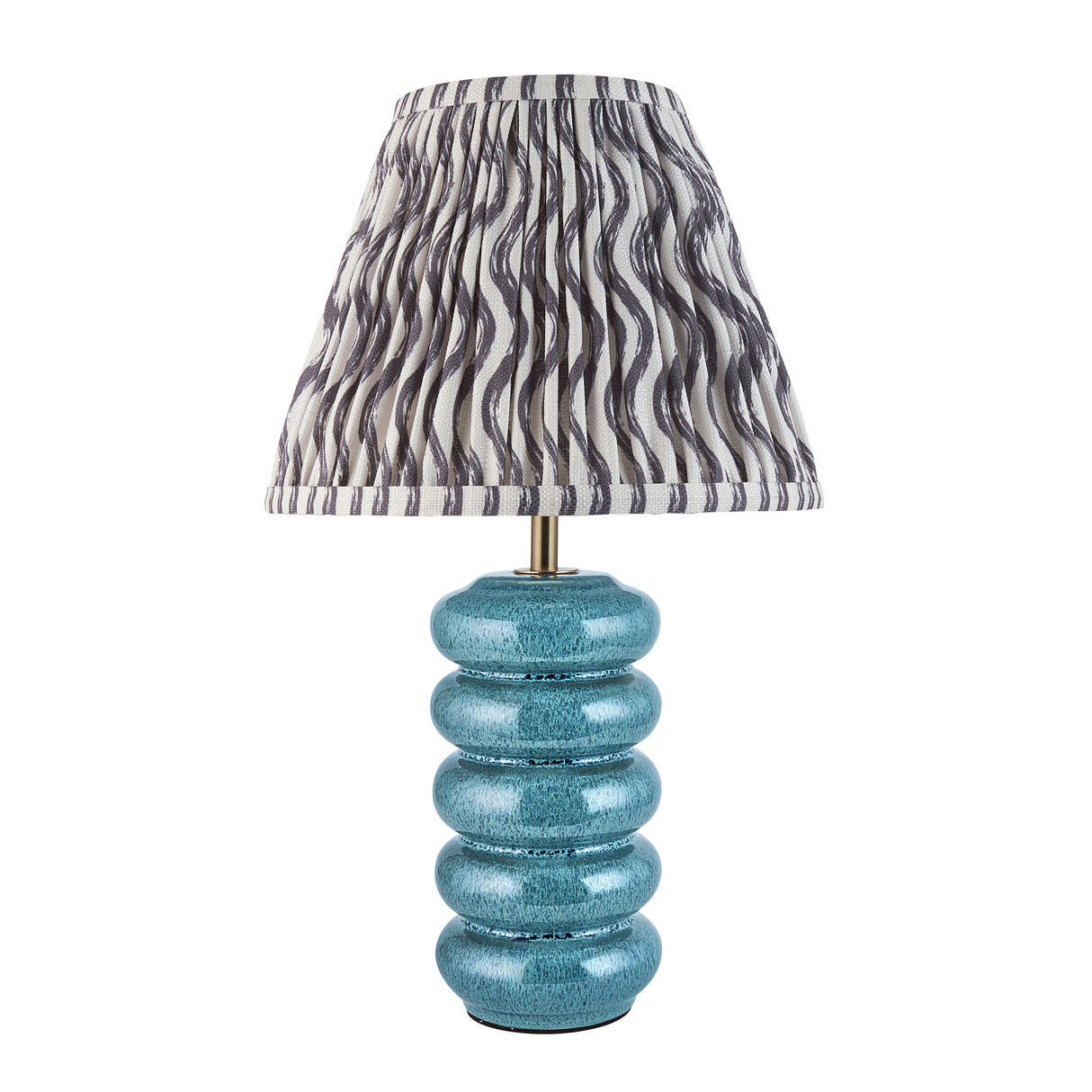 Squash & Ripple 25cm Pearl grey shade - Comet Lighting