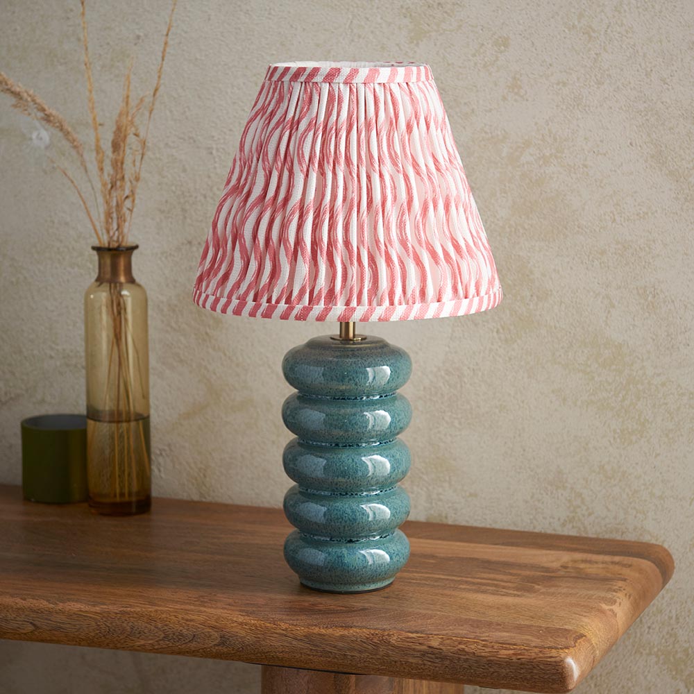 Squash & Ripple 25cm Coral pink shade - Comet Lighting