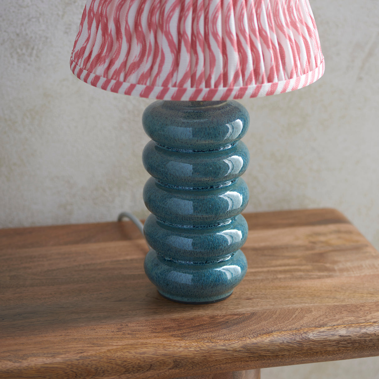 Squash & Ripple 25cm Coral pink shade - Comet Lighting