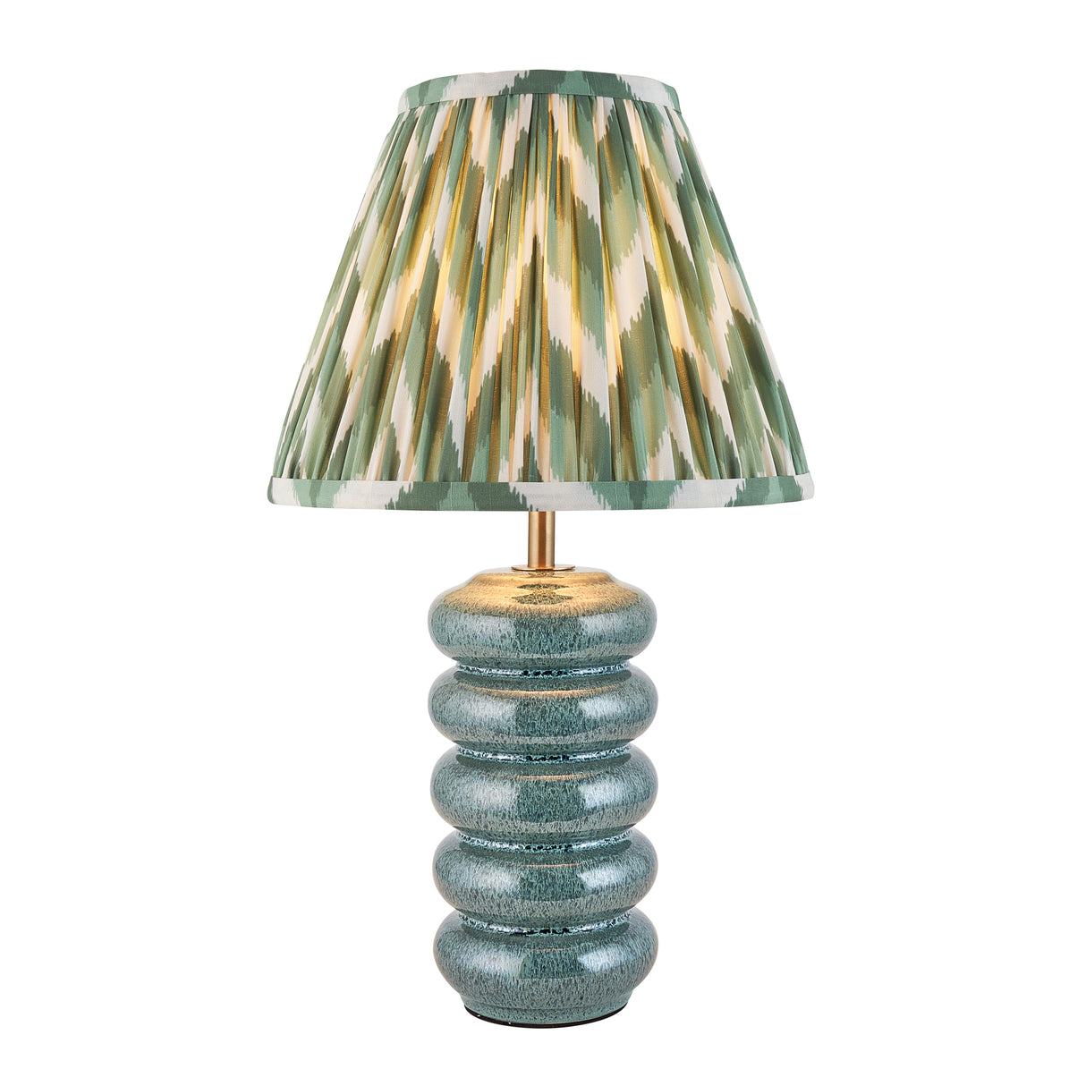 Squash & Zigzag 25cm Cotswold green shade - Comet Lighting