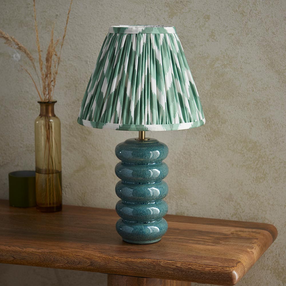 Squash & Zigzag 25cm Cotswold green shade - Comet Lighting