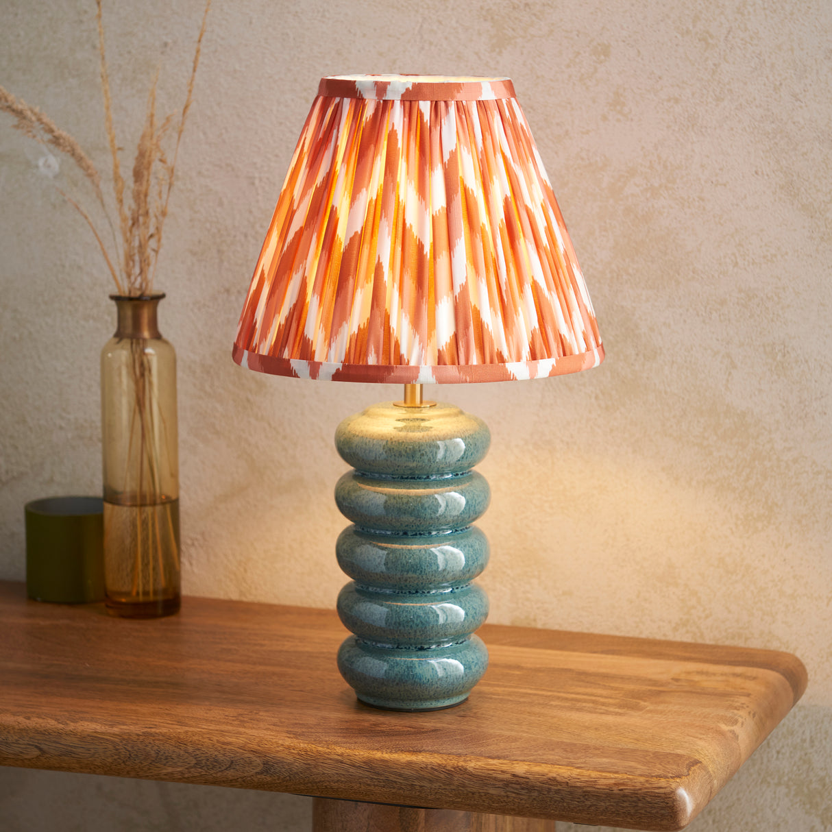 Squash & Zigzag 25cm Apricot orange shade - Comet Lighting