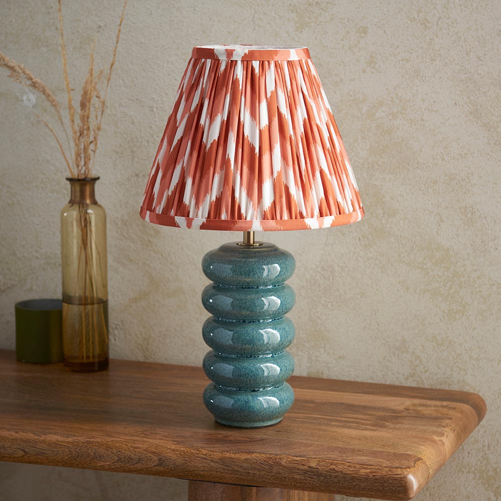 Squash & Zigzag 25cm Apricot orange shade - Comet Lighting