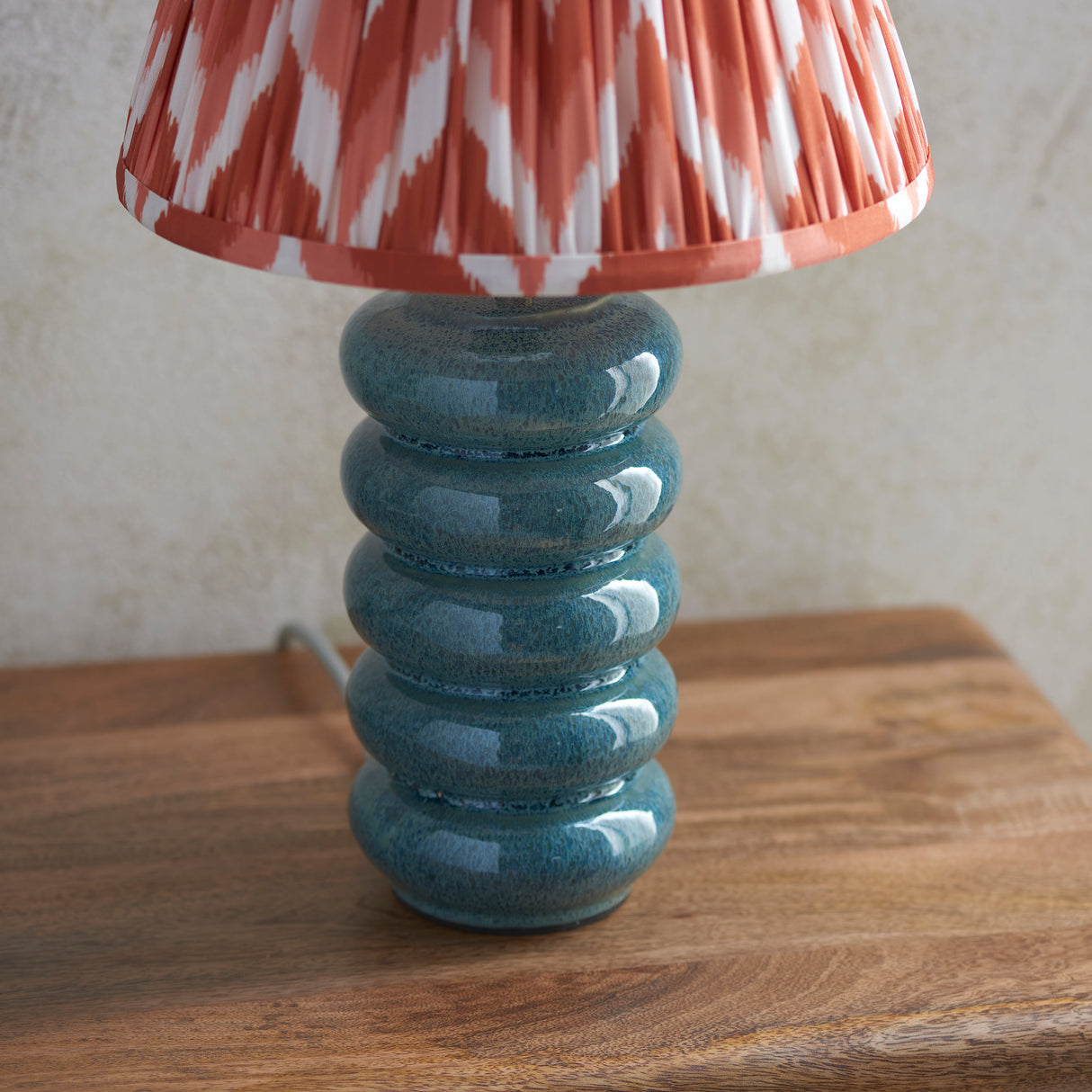 Squash & Zigzag 25cm Apricot orange shade - Comet Lighting