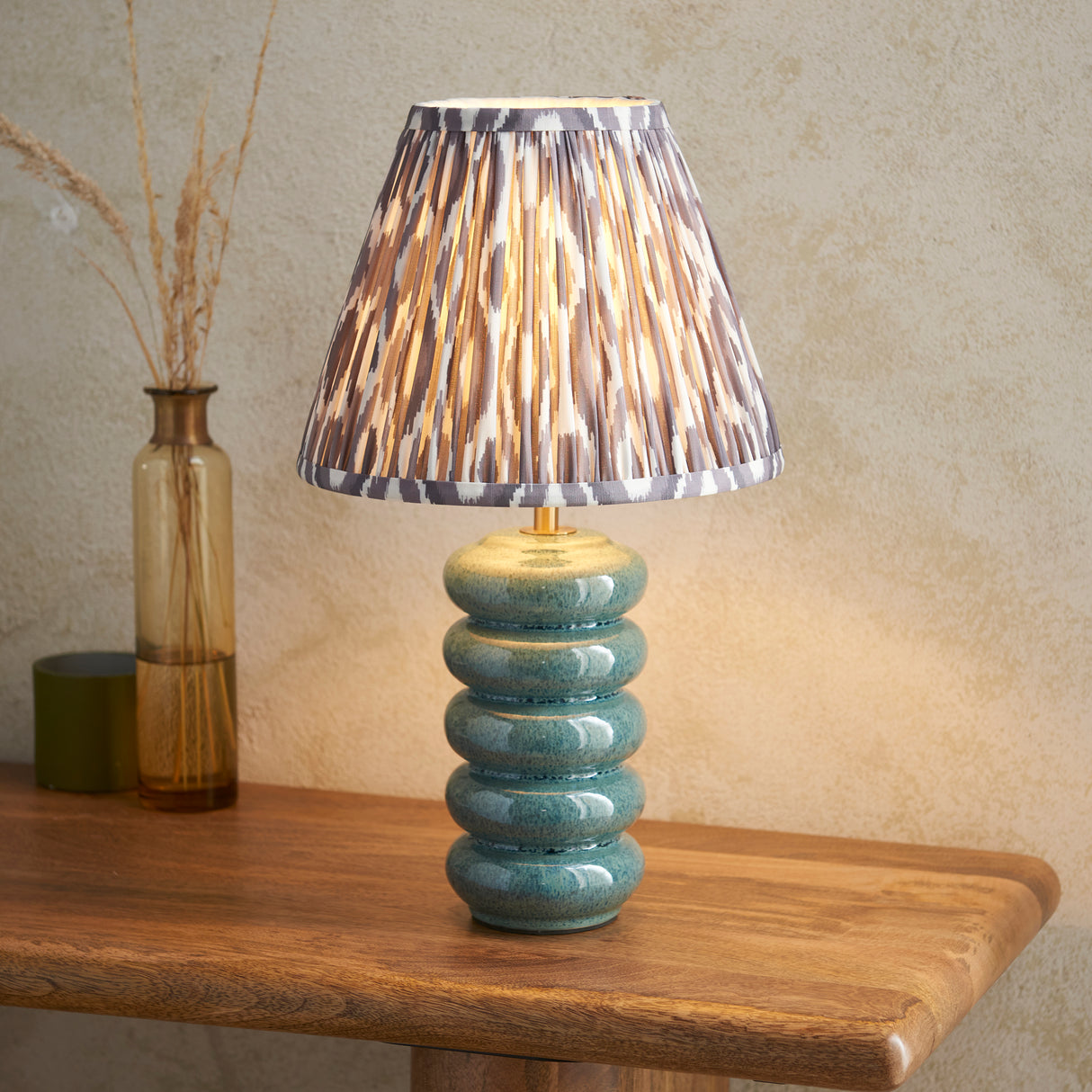 Squash & Ikat 25cm Pearl grey shade - Comet Lighting