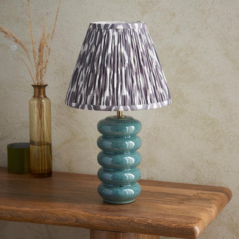 Squash & Ikat 25cm Pearl grey shade - Comet Lighting