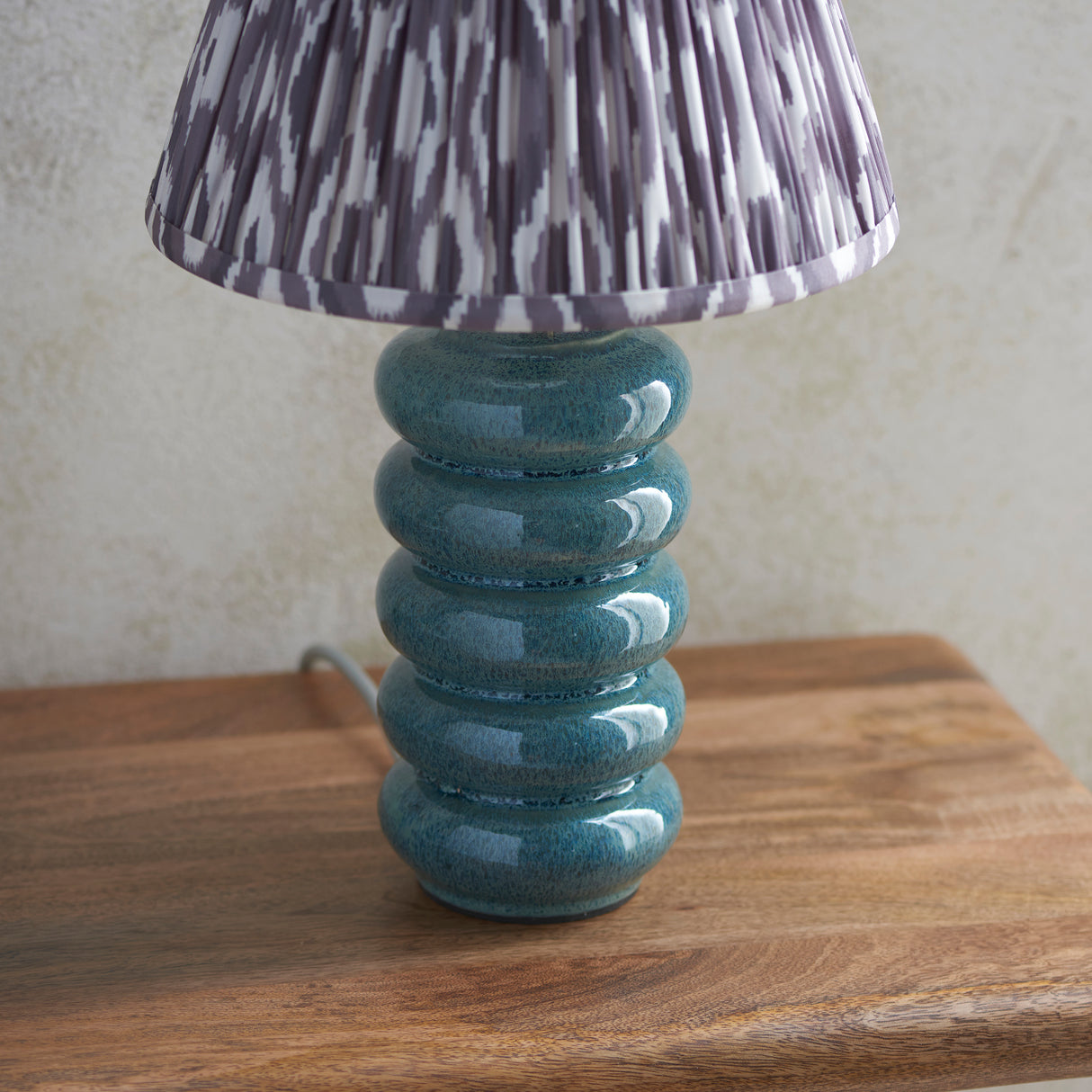 Squash & Ikat 25cm Pearl grey shade - Comet Lighting