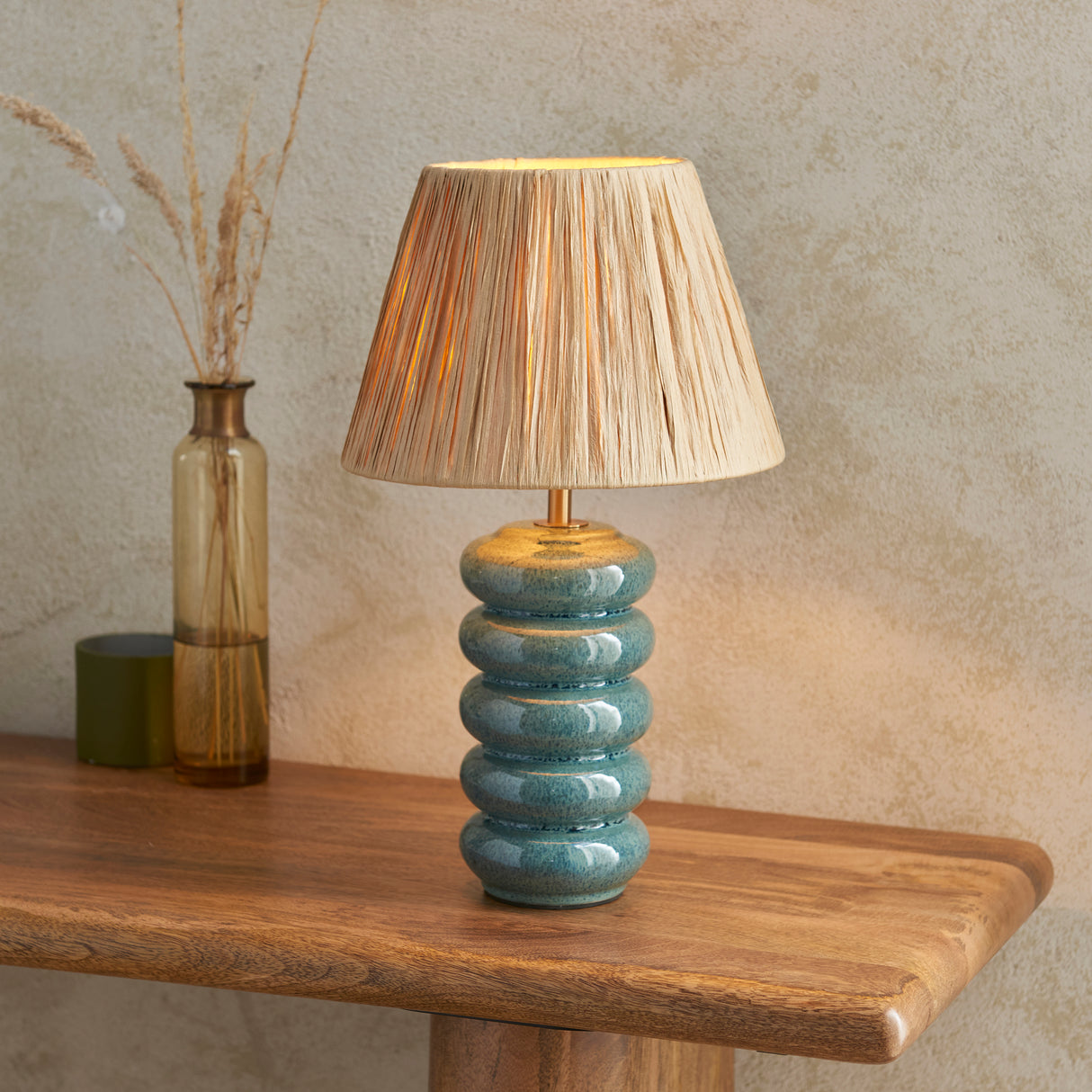 Squash & Raffia 24cm Natural raffia shade - Comet Lighting