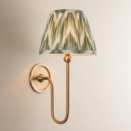 Santiago & Zigzag 20cm Cotswold green shade Wall light - Comet Lighting