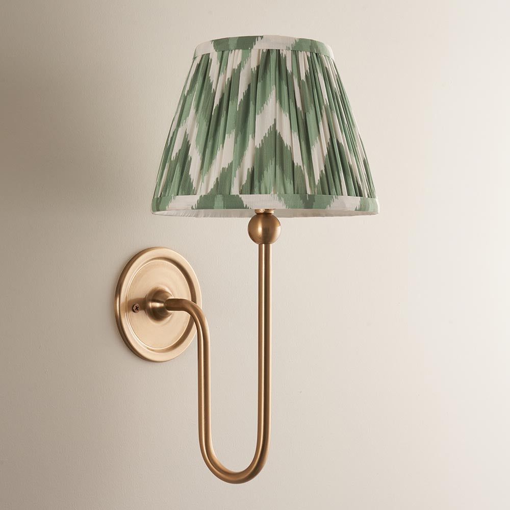 Santiago & Zigzag 20cm Cotswold green shade Wall light - Comet Lighting