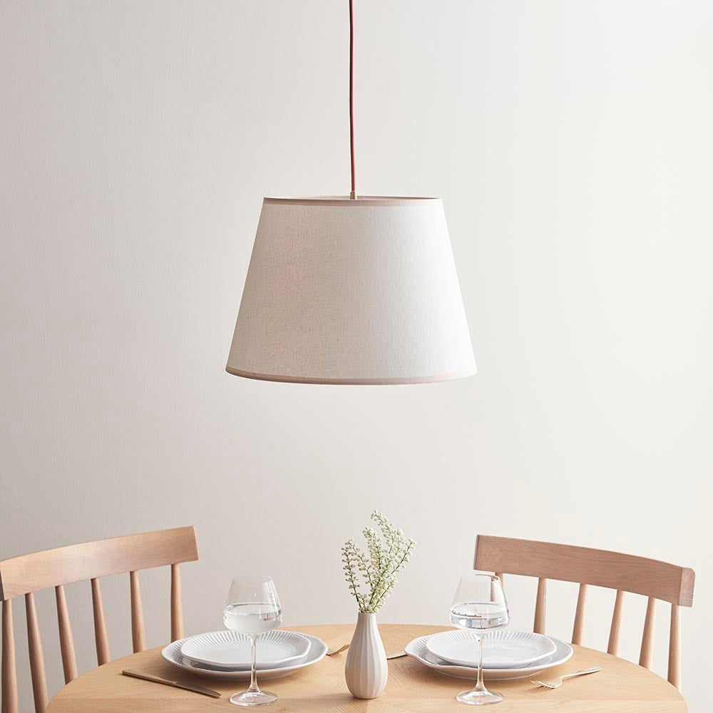Eltham & Ivy 40cm Vintage white shade Pendant - Comet Lighting