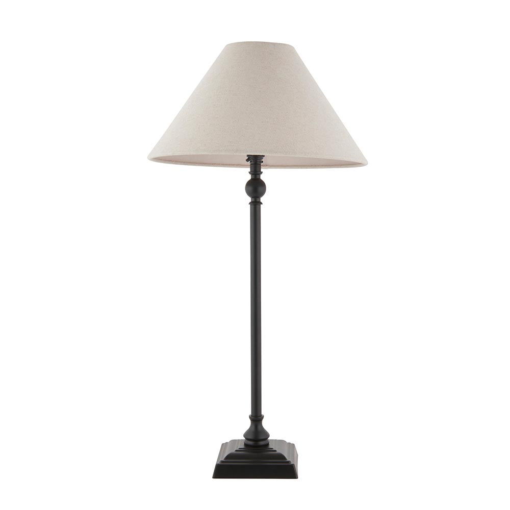 Lille Table 31cm Shade Matt black & natural faux linen