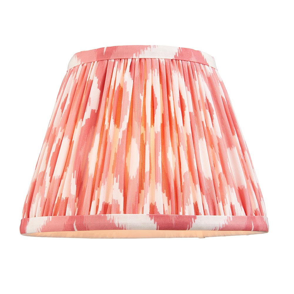 Lille & Ikat 20cm Wall Antique brass plate & coral pink fabric