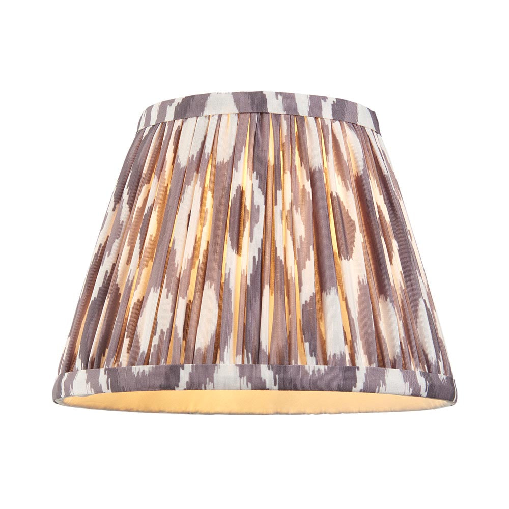 Lille & Ikat 20cm Wall Antique brass plate & pearl grey fabric