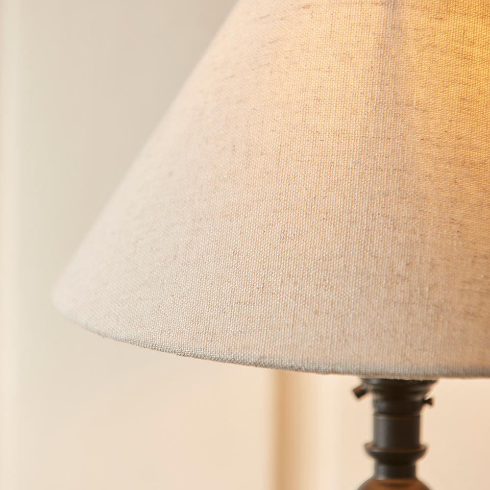 Lille Table 22cm Shade Matt black & natural linen