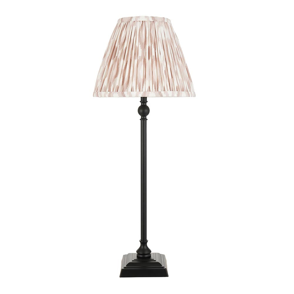Lille & Ikat 25cm Table Matt black & neutral print fabric
